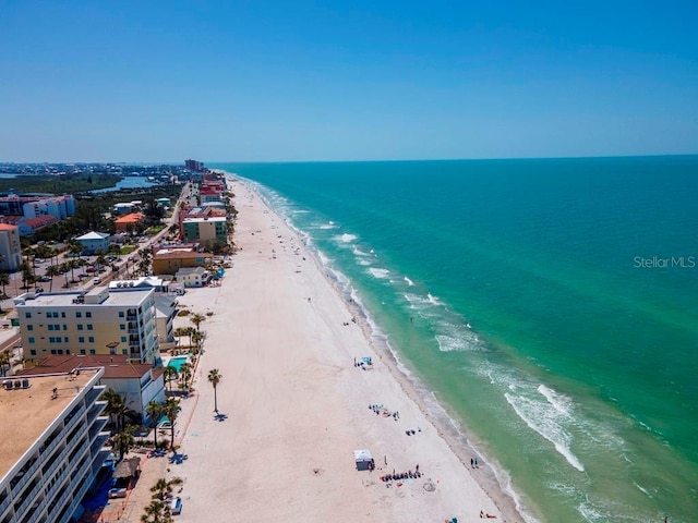 19417 Gulf Blvd Unit B205, Indian Rocks Beach, FL 33785 - bird's eye view featuring a beach view and a water view