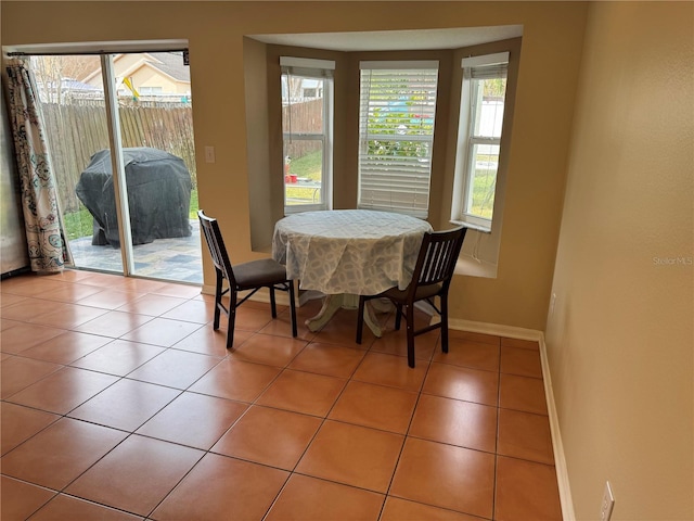 view of tiled dining room