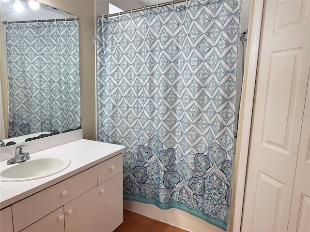 bathroom featuring vanity and tile patterned floors