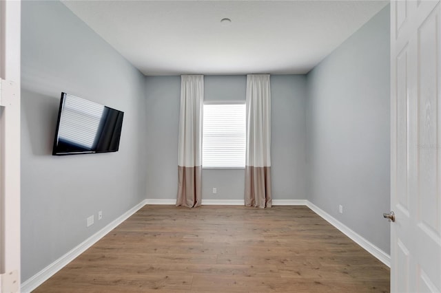 spare room featuring wood-type flooring