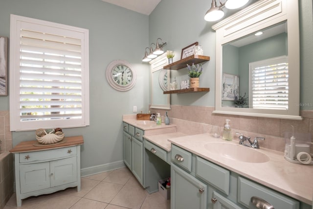 bathroom featuring vanity and tile patterned floors