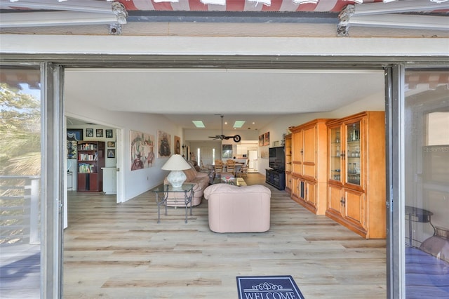 living room with light wood-type flooring