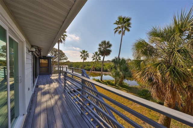 balcony with a water view