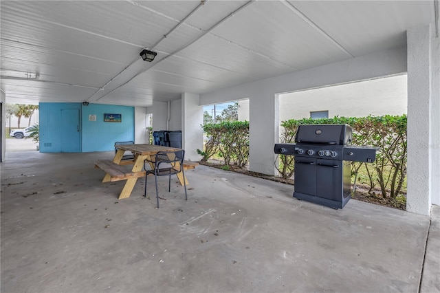 view of patio / terrace featuring a grill