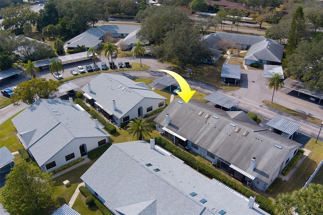 bird's eye view with a residential view