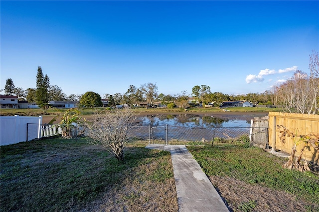 exterior space featuring a water view