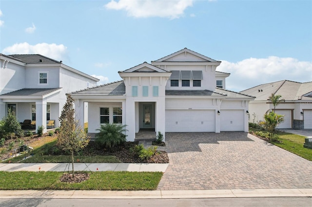 view of front of home with a garage