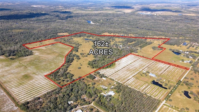 birds eye view of property with a rural view