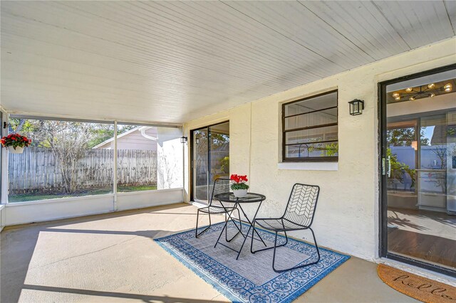 view of sunroom