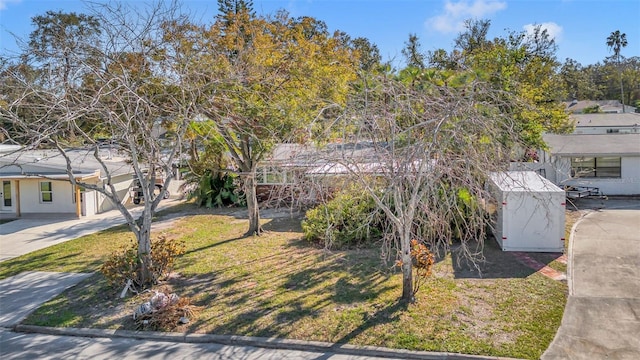 90 Huron Ave, Tampa, FL 33606 - view of property hidden behind natural elements featuring a front yard