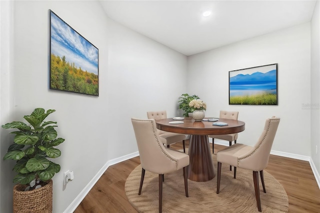 dining room with wood-type flooring