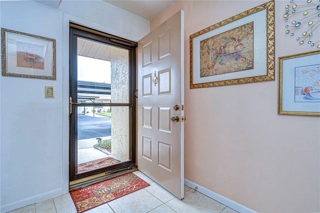 view of tiled entrance foyer