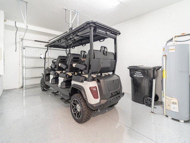 garage featuring gas water heater