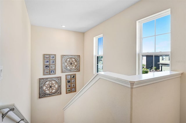 stairway with a wealth of natural light