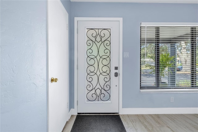 foyer entrance featuring light hardwood / wood-style flooring