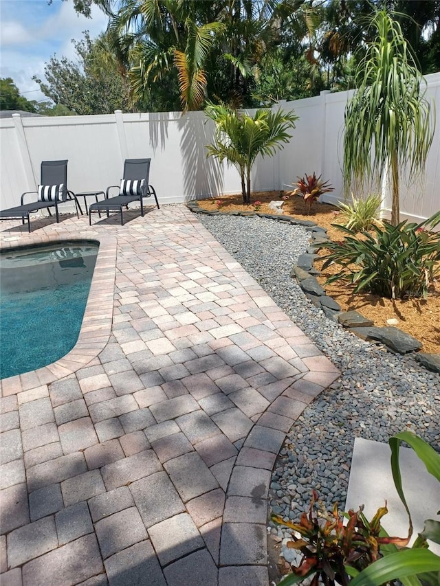 view of swimming pool featuring a patio