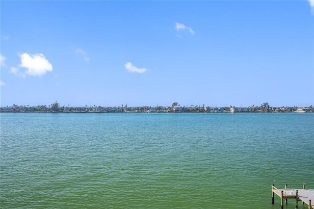 view of water feature featuring a dock