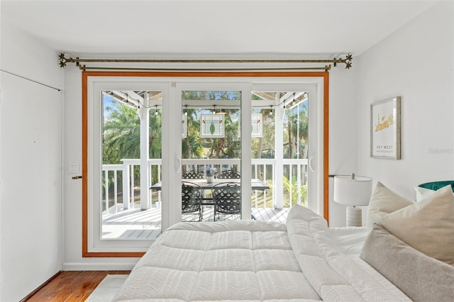 bedroom featuring wood finished floors