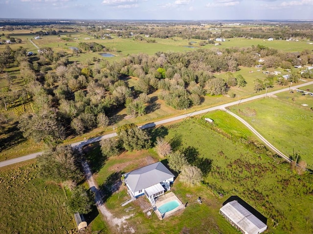 aerial view with a rural view