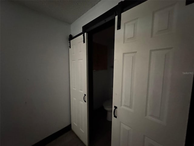 hallway with a barn door