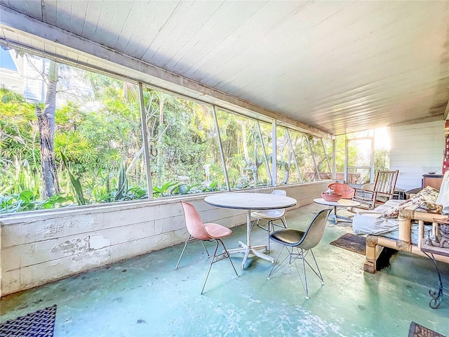 view of unfurnished sunroom