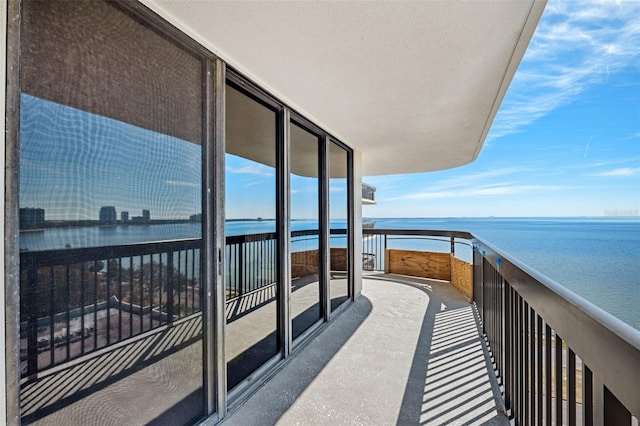 balcony with a water view