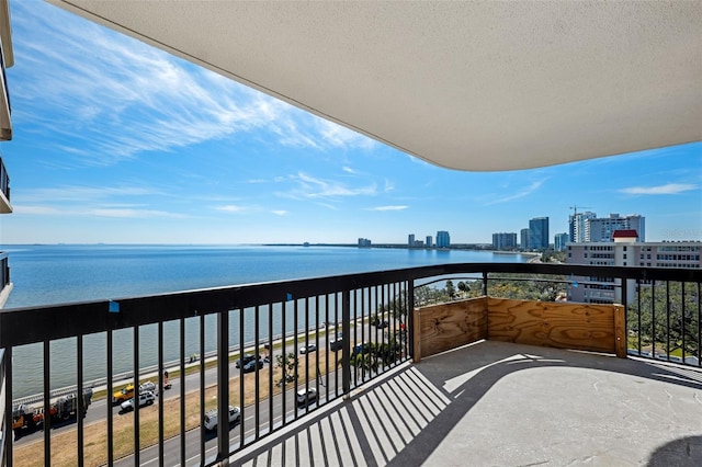 balcony with a water view