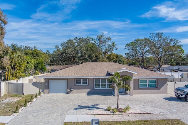 ranch-style house featuring a garage