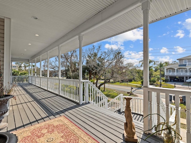 deck featuring a porch