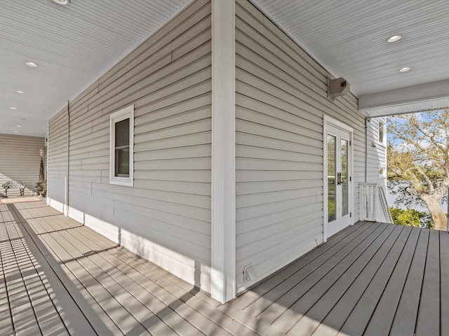 deck featuring french doors