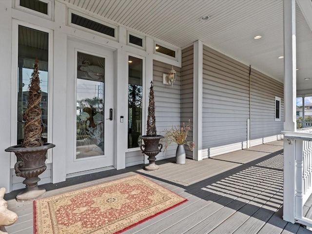 wooden deck with a porch