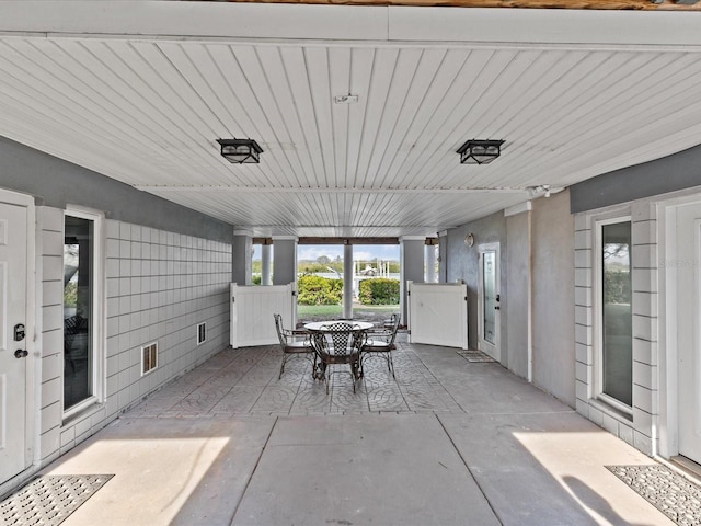 view of unfurnished sunroom