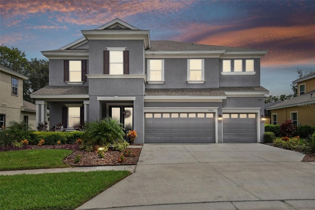 view of front facade featuring a garage