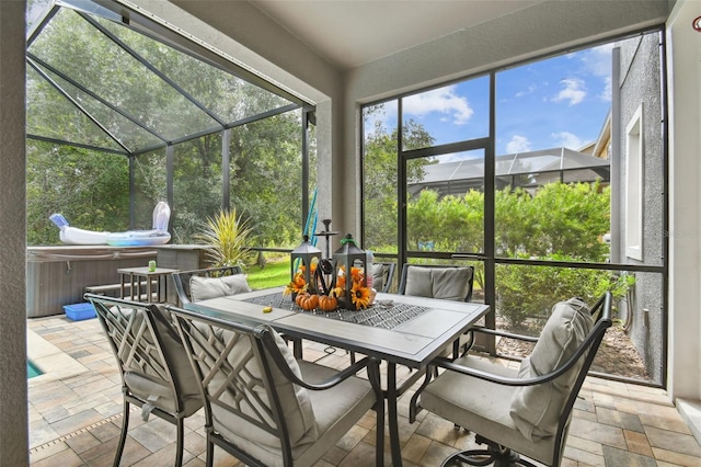 view of sunroom