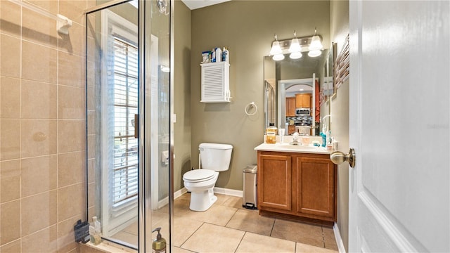 4110 Huntingdale Ct, Wesley Chapel, FL 33543 - full bath featuring a shower stall, vanity, toilet, and healthy amount of natural light