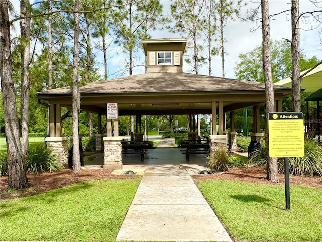 4110 Huntingdale Ct, Wesley Chapel, FL 33543 - view of home's community featuring a gazebo and a yard