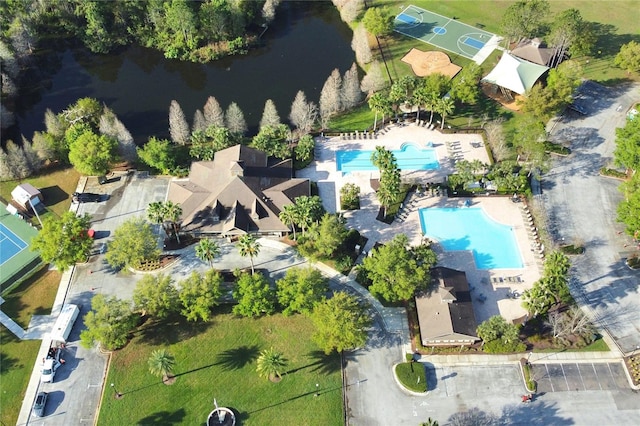 4110 Huntingdale Ct, Wesley Chapel, FL 33543 - view of property location with a pool area and a nearby body of water