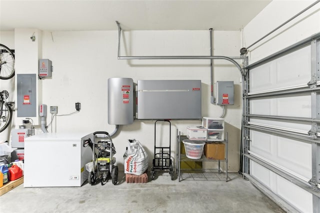 garage featuring electric panel