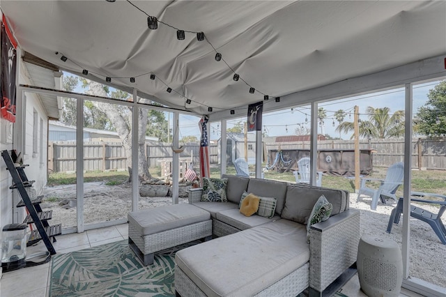 sunroom / solarium with an outdoor hangout area