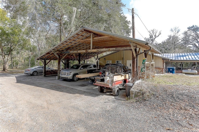 view of car parking with a carport