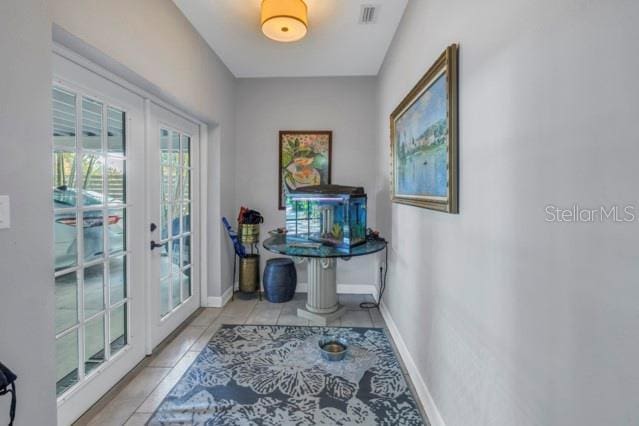 entryway with french doors