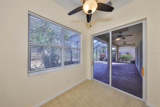 doorway featuring carpet floors