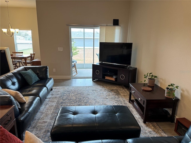 493 Omen St, Punta Gorda, FL 33982 - living area with a chandelier and healthy amount of natural light