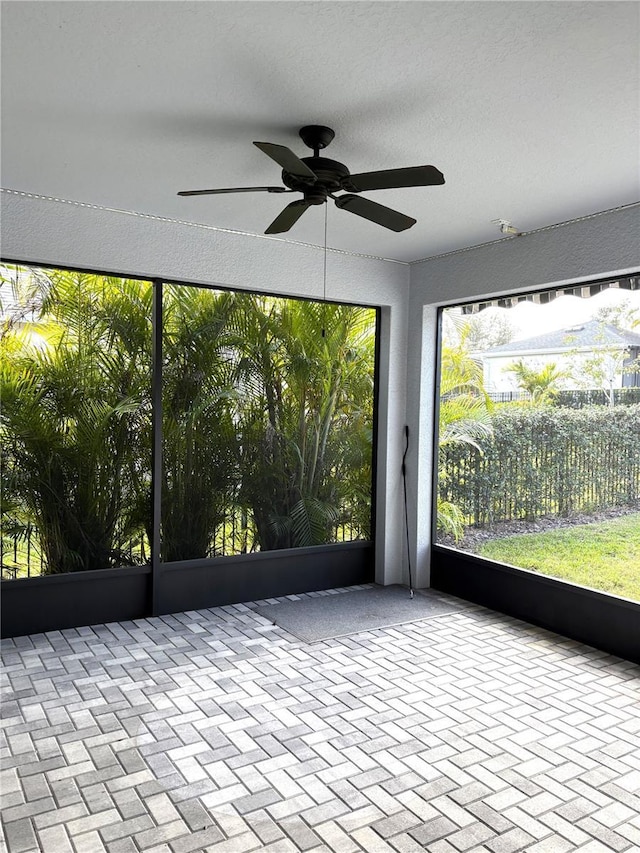 view of unfurnished sunroom