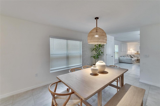 view of tiled dining room