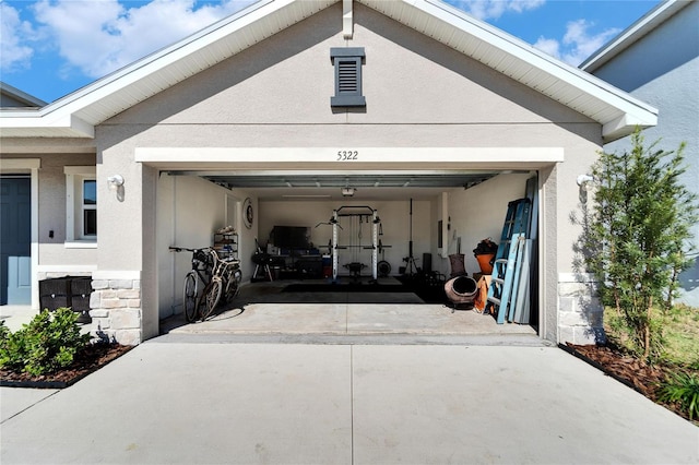 view of garage