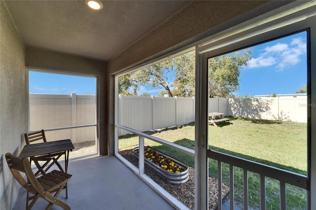 view of sunroom