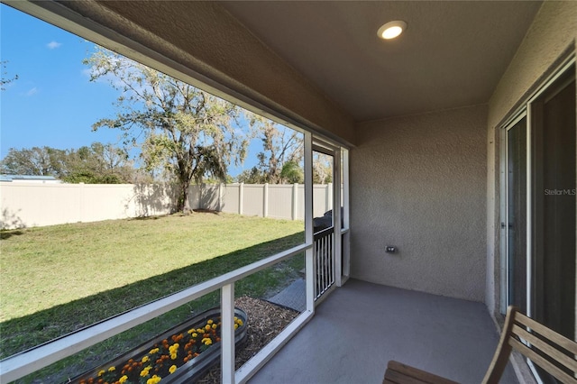 view of unfurnished sunroom