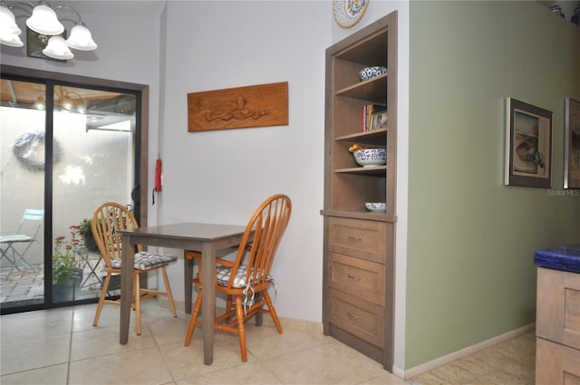 view of tiled dining area