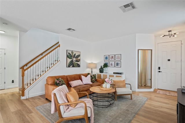 living room featuring light hardwood / wood-style flooring